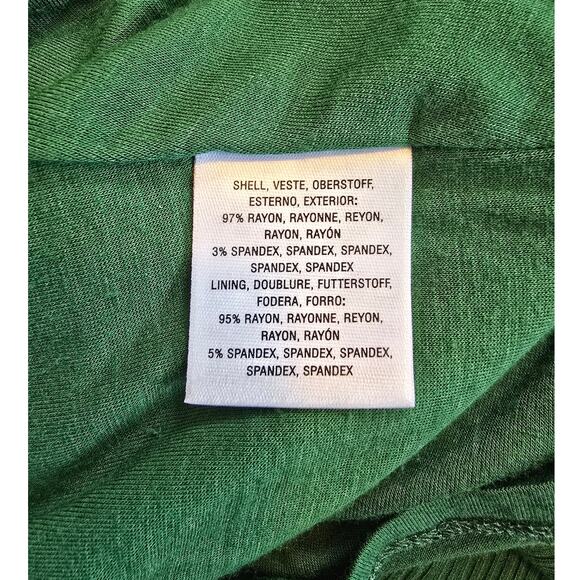 Anthropologie Green Asymmetrical Hem Midi Dress Size S Ribbed Mock Neck - Picture 4 of 4